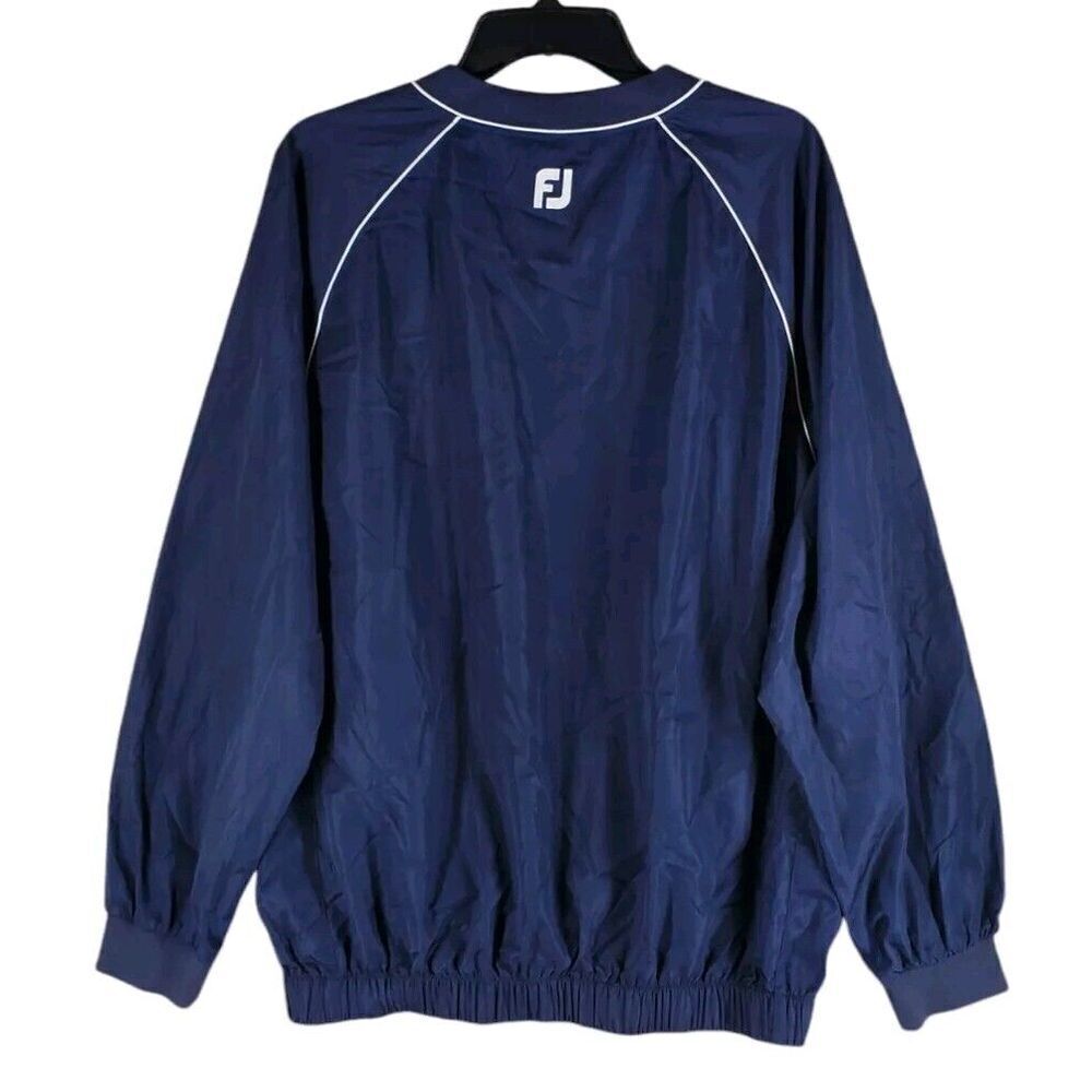 FootJoy Windbreaker Jacket Mens M Navy Blue Pullover Waterproof Performance Golf - Picture 4 of 11